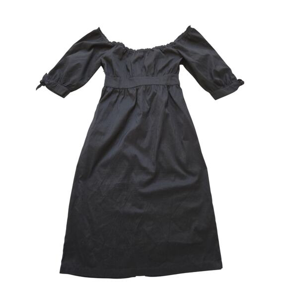 Diane Von Furstenberg Off the Shoulder Black Tie Front Short Sleeve Dress Size 2 - Picture 10 of 12